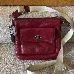Coach small burgundy leather crossbody